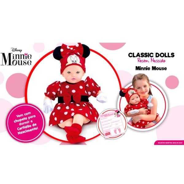 Imagem de Bebê Mickey + Minnie Recém Nascido Class Dolls Roupa touca