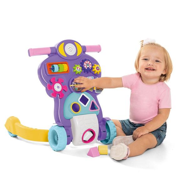 Imagem de Bebe Piloto Andador Infantil Educativo 2 em 1 para Bebe Tateti Calesita 888 Rosa