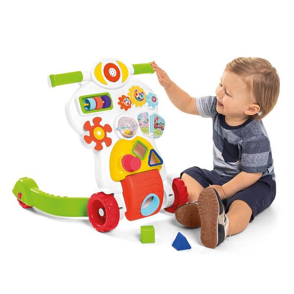 Imagem de Bebe Piloto Andador Infantil Educativo 2 em 1 para Bebe Tateti Calesita 889 Branco