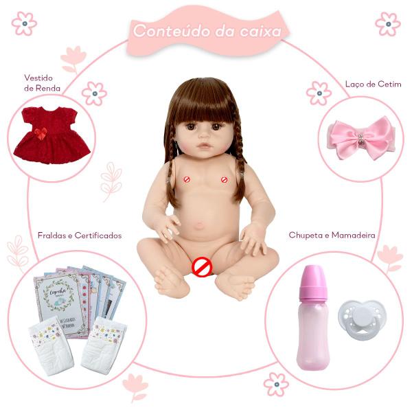 Imagem de Bebe Reborn Baby Princesa Recém Nascida 46cm Com Chupeta