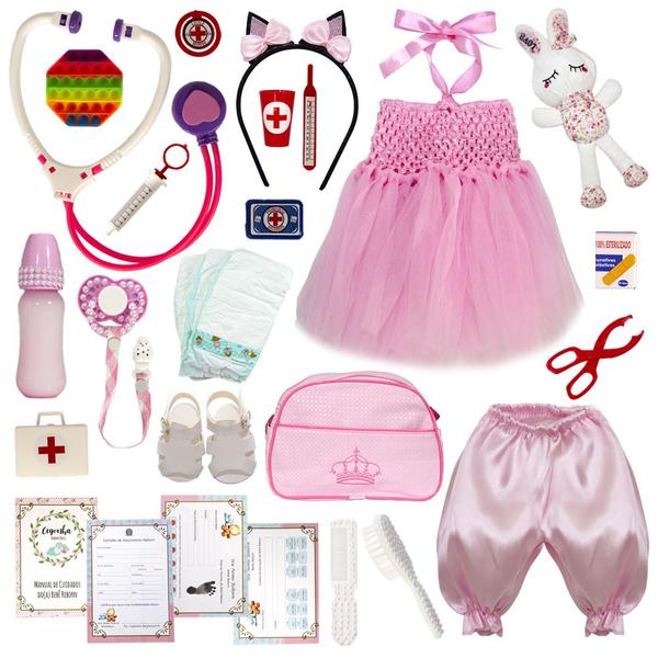 Imagem de Bebê Reborn Bailarina Baby Alive Castanho Enxoval Completo