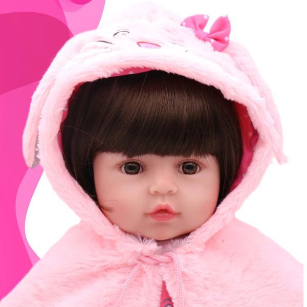 Bebê Reborn Bebê Realista Menina 100% Silicone Com Pelúcia - New Happy Imagem de Bebê Reborn Bebê Realista Menina 100% Silicone Com Pelúcia