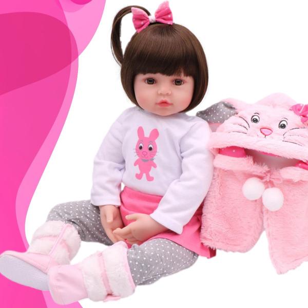 Bebê Reborn Bebê Realista Menina 100% Silicone Com Pelúcia - New Happy Imagem de Bebê Reborn Bebê Realista Menina 100% Silicone Com Pelúcia