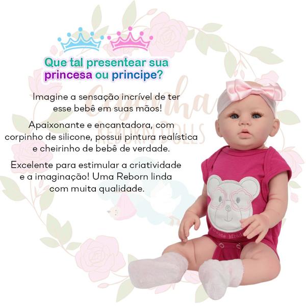 Imagem de Bebê Reborn Boneca Abigail Carequinha Kit 20 Acessórios