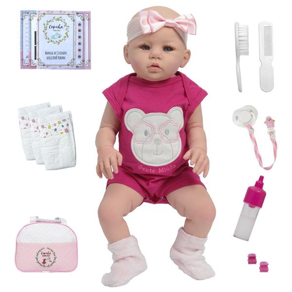 Imagem de Bebê Reborn Boneca Abigail Carequinha Kit 20 Acessórios