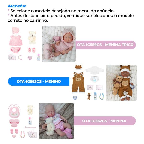 Imagem de Bebê Reborn Boneca Realista Silicone Sólido 35cm Pode Tomar Banho Com Kit Conjunto de Roupa Chupeta Mamadeira e Pelúcia