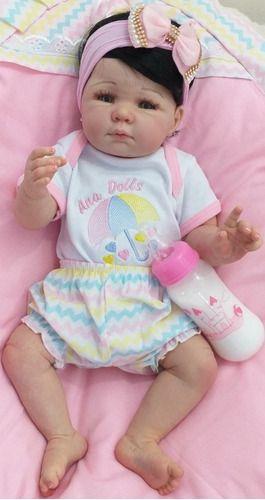Bebê Reborn Boneca Silicone Hanna + Bolsa Maternidade - Ana Dolls Imagem de Bebê Reborn Boneca Silicone Hanna + Bolsa Maternidade