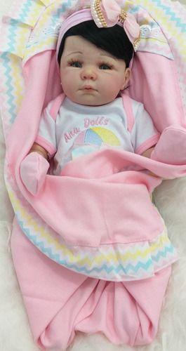 Bebê Reborn Boneca Silicone Hanna + Bolsa Maternidade - Ana Dolls Imagem de Bebê Reborn Boneca Silicone Hanna + Bolsa Maternidade
