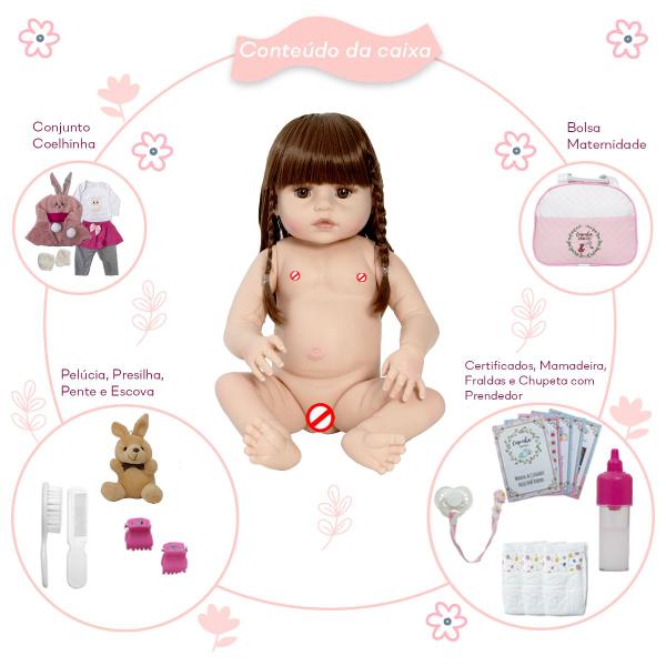 Imagem de Bebê Reborn Coelinha Valentina Premium Brinquedo Conjunto