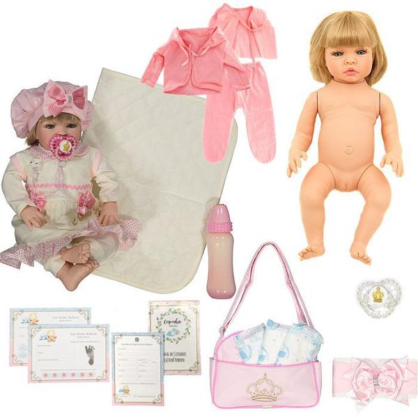 Imagem de Bebê Reborn Corpo Siliconado Loira Ash Caqui Cegonha Dolls