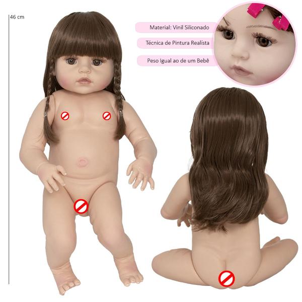 Imagem de Bebê Reborn de Silicone Menina Real Com Acessórios Enxoval