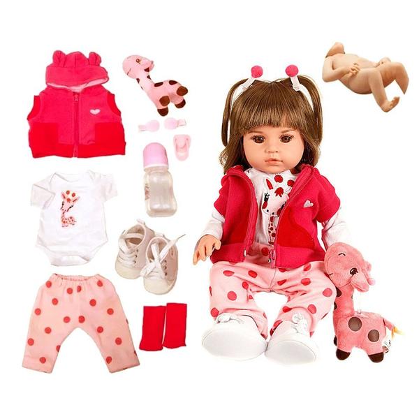 Imagem de Bebe Reborn Girafinha Menina 100% Silicone 48cm