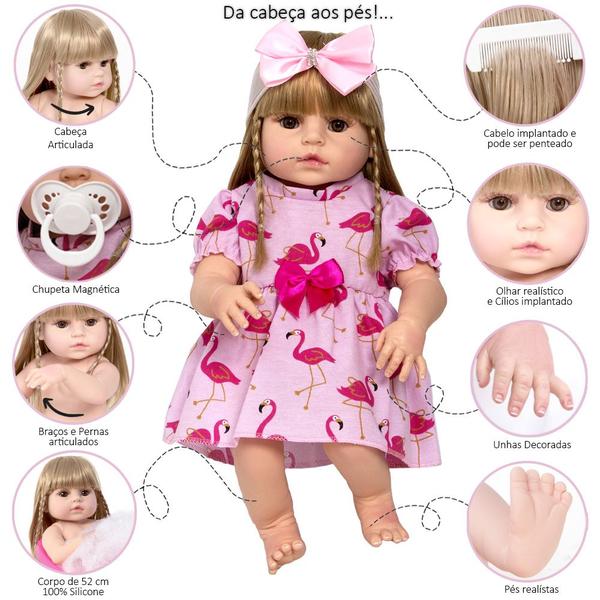 Imagem de Bebê Reborn Grande Baby Alive 52cm Silicone Realista Loira