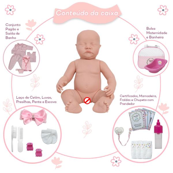 Imagem de Bebê Reborn + Itens Princesa Com Banheira + Bolsa Completa