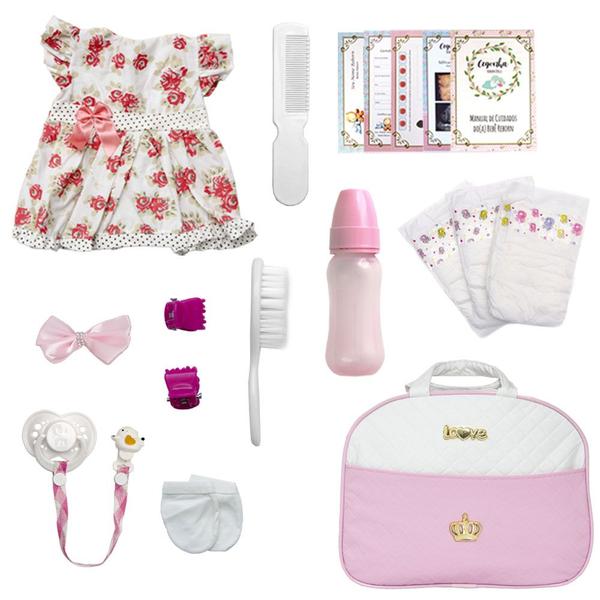 Imagem de Bebê Reborn Menina Boneca Bolsa Maternidade Enxoval Completo