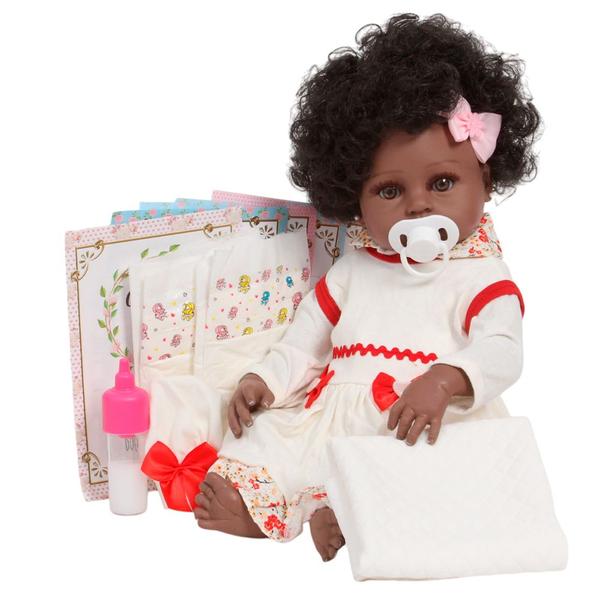 Imagem de Bebê Reborn Menina Negra Linda Enxoval 13 Itens Princesa