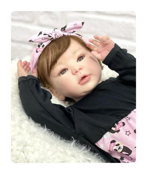 Imagem de Bebê Reborn Menina  Real  Inteira Vinil Silicone Banho