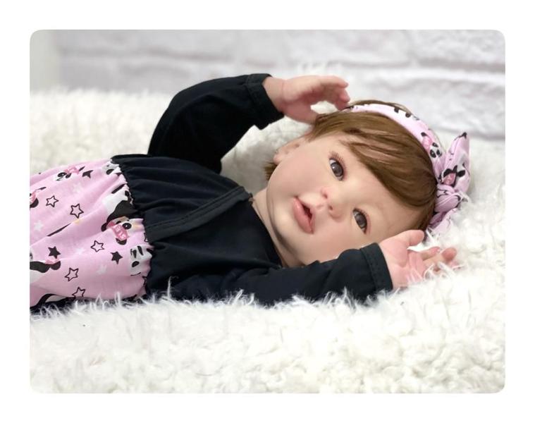 Imagem de Bebê Reborn Menina  Real  Inteira Vinil Silicone Banho