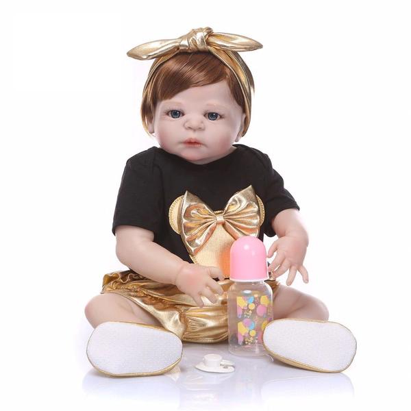 Imagem de Bebe Reborn Menina Realista 100% Silicone 57 Cm- Cecília