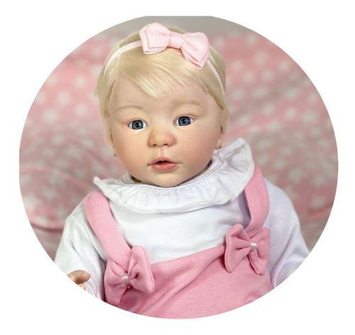 Imagem de Bebe Reborn, Menina, Realista, Com Enxoval Rosa Lindo