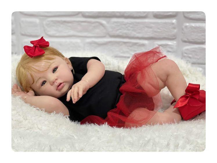 Bebe Reborn Menina Realista Loirinha - Mundo Azul e Rosa Imagem de Bebe Reborn Menina Realista Loirinha