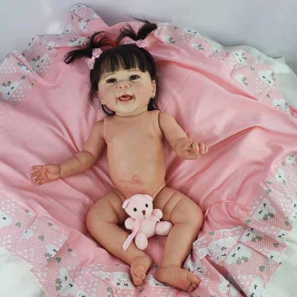 Bebê Reborn Menina Realista Original - Mundo Azul e Rosa Imagem de Bebê Reborn Menina Realista Original