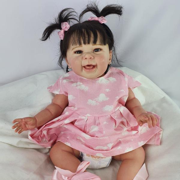 Bebê Reborn Menina Realista Original - Mundo Azul e Rosa Imagem de Bebê Reborn Menina Realista Original