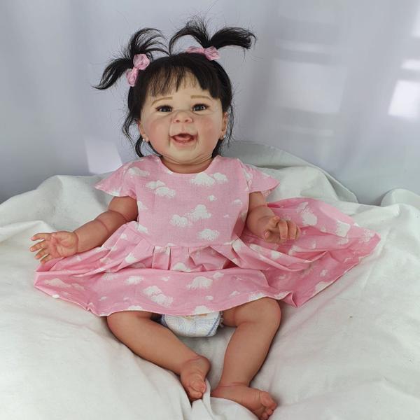 Bebê Reborn Menina Realista Original - Mundo Azul e Rosa Imagem de Bebê Reborn Menina Realista Original