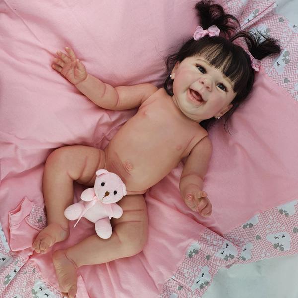 Bebê Reborn Menina Realista Original - Mundo Azul e Rosa Imagem de Bebê Reborn Menina Realista Original