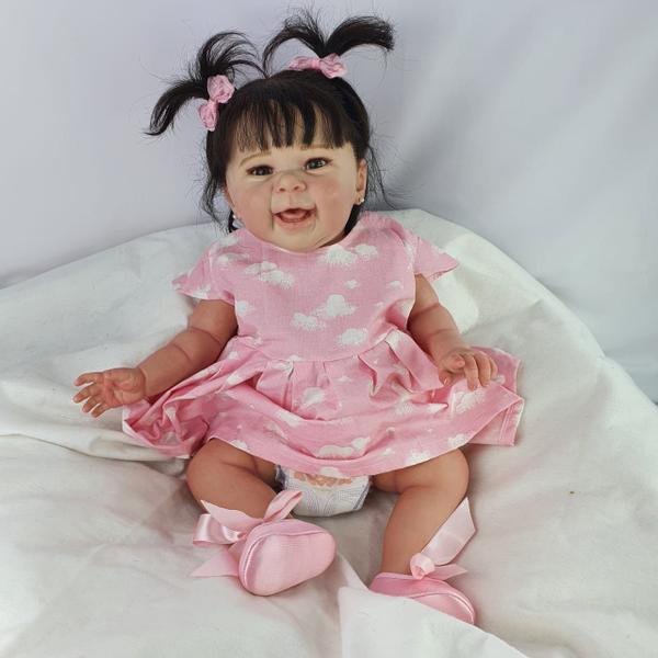 Bebê Reborn Menina Realista Original - Mundo Azul e Rosa Imagem de Bebê Reborn Menina Realista Original