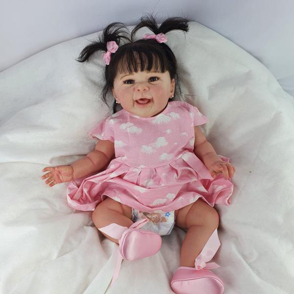 Bebê Reborn Menina Realista Original - Mundo Azul e Rosa Imagem de Bebê Reborn Menina Realista Original