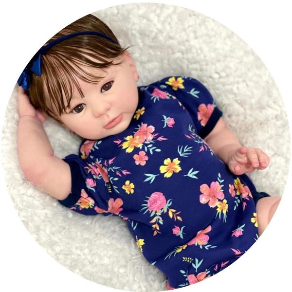 Bebê Reborn Menina Realista Princesa Luxo Realista - Mundo Azul e Rosa Imagem de Bebê Reborn Menina Realista Princesa Luxo Realista