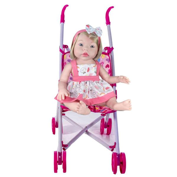 Bebe Reborn Menina Realista Sid Nyl Com Carrinho de Boneca Imagem de Bebe Reborn Menina Realista Sid Nyl Com Carrinho de Boneca