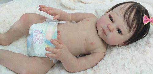 Imagem de Bebe Reborn  Menina Realista Silicone Boneca Com Enxoval