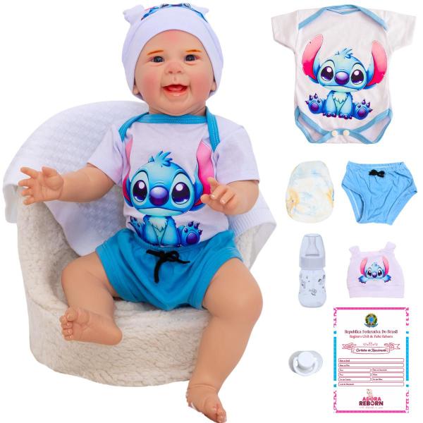 Bebê Reborn Menino Boneco Realista 100% Silicone Pode Dar Banho