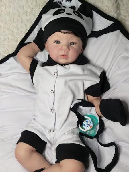 Imagem de Bebê reborn menino cabelinho fio a fio silicone acessórios