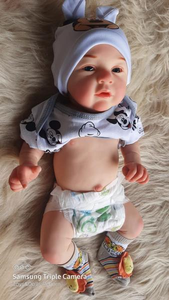 Imagem de Bebê reborn menino corpo inteiro de vinil siliconado pode dar banho