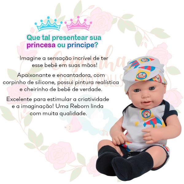 Imagem de Bebê Reborn Menino Luca Com Roupa Aviador Fofinho 43cm