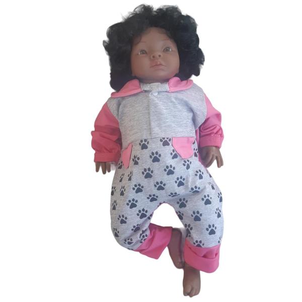 Imagem de Bebê Reborn Negra Braço Perna Macio Corpo Algodão Siliconado