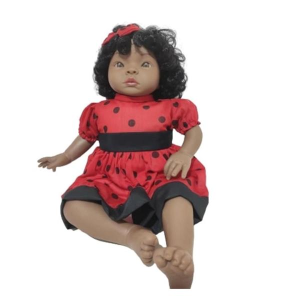 Imagem de Bebê Reborn Negra Braço Perna Macio Corpo Algodão Siliconado