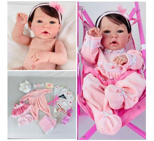 Bebe Reborn Princesa Boneca Enxoval E Carrinho, Toma Banho - Ana Dolls Imagem de Bebe Reborn Princesa Boneca Enxoval E Carrinho, Toma Banho