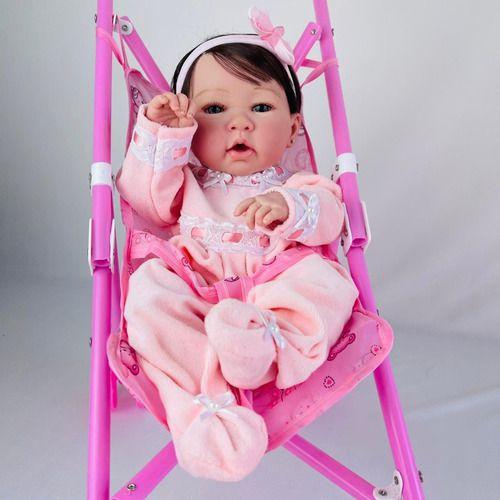 Bebe Reborn Princesa Boneca Enxoval E Carrinho, Toma Banho - Ana Dolls Imagem de Bebe Reborn Princesa Boneca Enxoval E Carrinho, Toma Banho