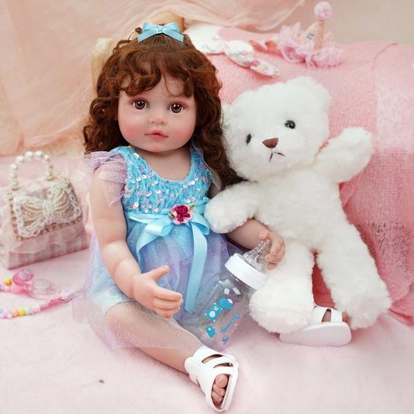 Imagem de Bebê Reborn Realista Brastoy Boneca ou Boneco Silicone Kit Conjunto de Roupa Chupeta Mamadeira e Pelúcia Original Completo