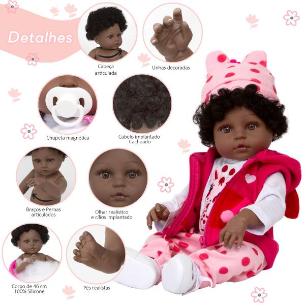 Imagem de Bebe Reborn Realista Girafa Negra Com Itens Envio Imediato