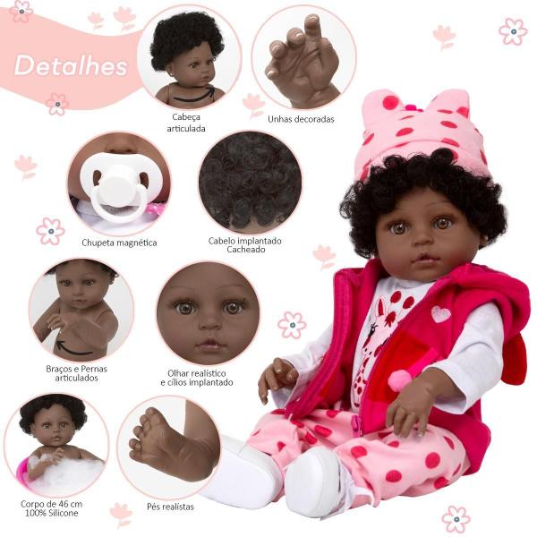 Bebe Reborn Realista Girafinha Menina Negra Enxoval Completo - Cegonha Reborn Dolls Imagem de Bebe Reborn Realista Girafinha Menina Negra Enxoval Completo