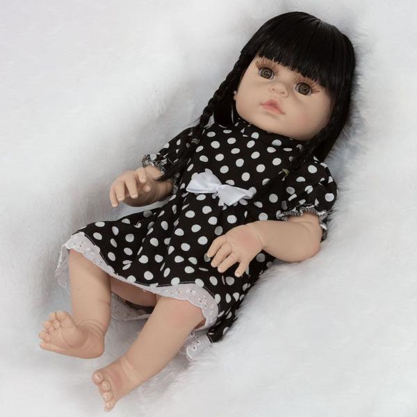 Bebe Reborn Realista Menina Vestido Preto Pode Dar Banho - Cegonha Reborn Dolls Imagem de Bebe Reborn Realista Menina Vestido Preto Pode Dar Banho