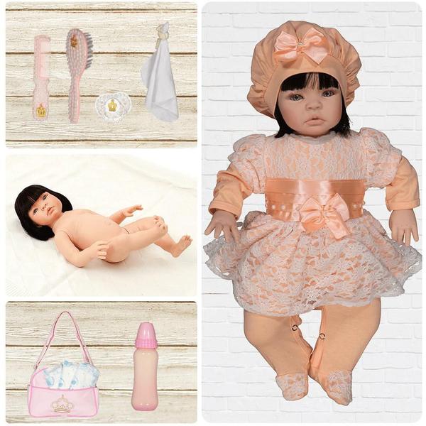 Imagem de Bebê Reborn Silicone Morena Ana Laura Salmão Cegonha Dolls