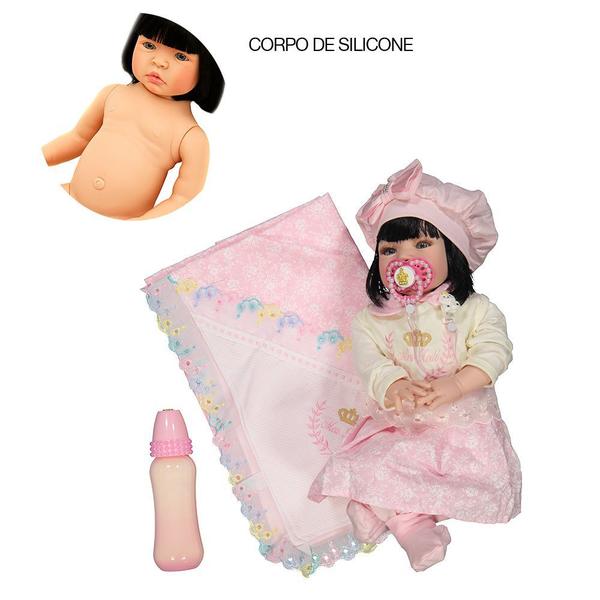 Imagem de Bebê Reborn Silicone Morena Ellen Rosa Cegonha Reborn Dolls