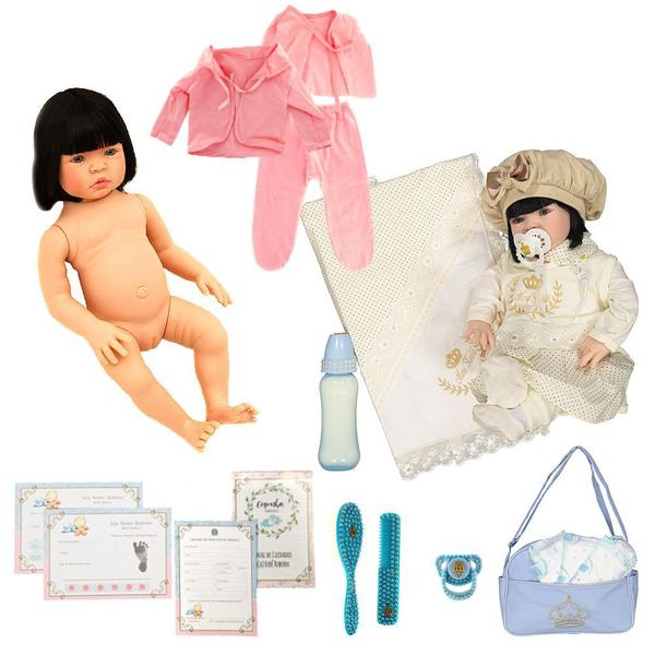 Imagem de Bebê Reborn Silicone Morena Isa Caqui Cegonha Reborn Dolls