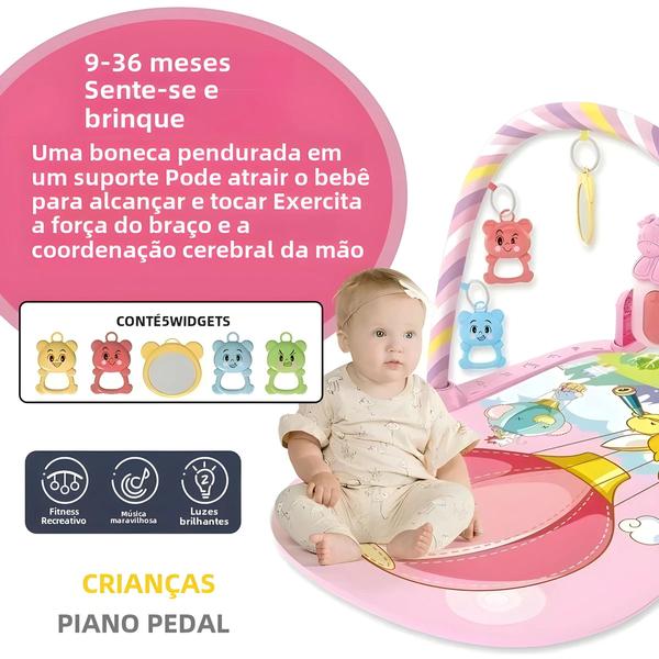 Imagem de Bebê Recém-nascido Fitness Jogar Ginásio Piano Rastejando Cobertor Pedal Jogo Almofada Educação